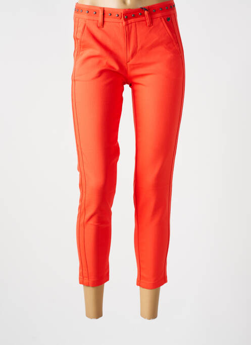 Pantalon chino tissage popeline taille normale orange FREEMAN T.PORTER femme