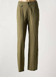 Pantalon droit tissage crêpe taille normale vert FREEMAN T.PORTER femme