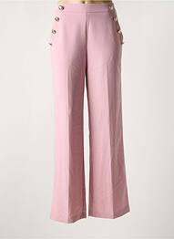 Pantalon droit tissage popeline taille normale rose IMPERIAL femme