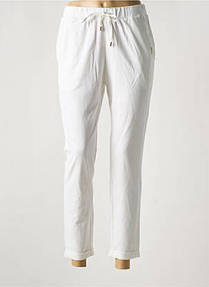 Pantalon droit taille élastique taille normale blanc LIU JO femme