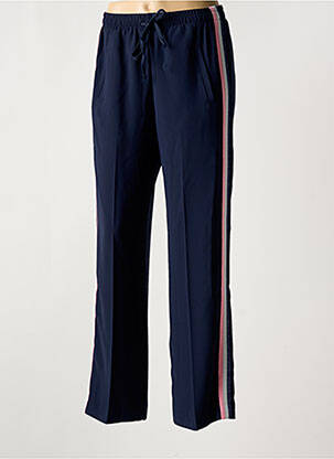 Pantalon droit tissage crêpe taille normale bleu IMPERIAL femme