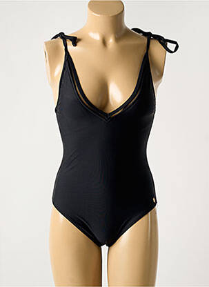 Maillot de bain 1 pièce effet matière satinée haut soutien-gorge avec mousse de rembourrage amovible noir LES TROPEZIENNES PAR M.BELARBI femme