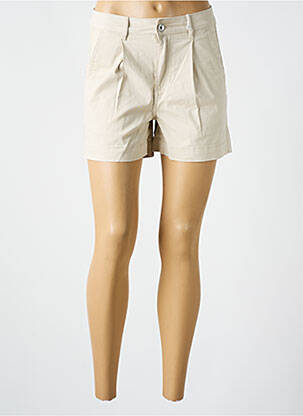 Short fermeture zippée sous rabat boutonné beige LPB femme