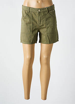 Short fermeture zippée sous rabat boutonné vert LPB femme