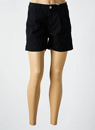 Short fermeture zippée sous rabat boutonné noir LPB femme