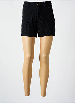Short fermeture zippée sous rabat boutonné noir FREEMAN T.PORTER femme
