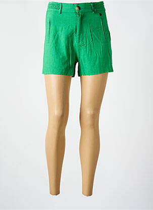 Short fermeture zippée sous rabat boutonné vert FREEMAN T.PORTER femme