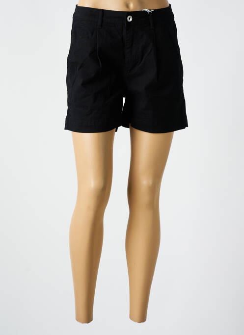 Short fermeture zippée sous rabat boutonné noir LPB femme