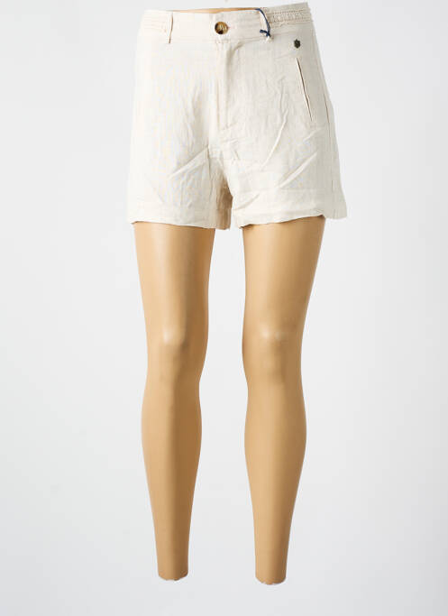 Short fermeture zippée sous rabat boutonné beige FREEMAN T.PORTER femme