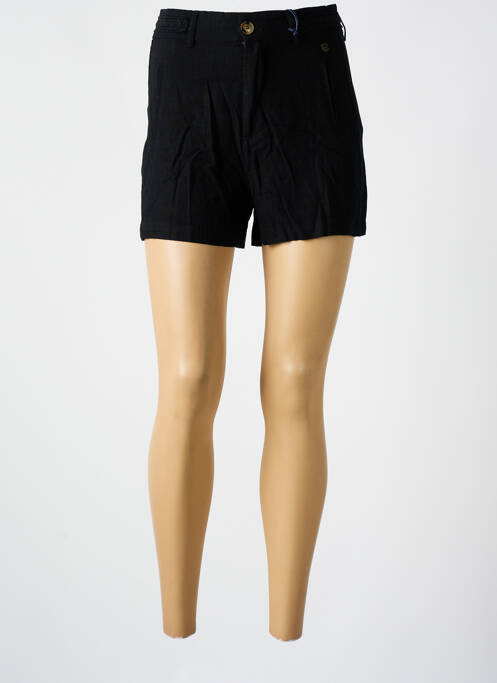 Short fermeture zippée sous rabat boutonné noir FREEMAN T.PORTER femme