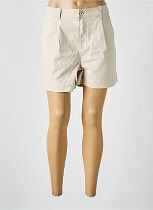 Short fermeture zippée sous rabat boutonné beige LPB femme