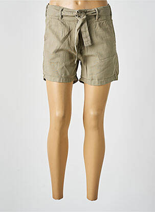Short fermeture zippée sous rabat boutonné vert LE TEMPS DES CERISES femme