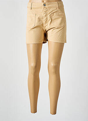 Short fermeture zippée sous rabat boutonné beige PLEASE femme