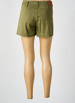Short fermeture zippée sous rabat boutonné vert PLEASE femme