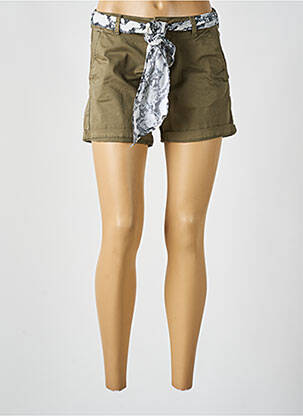 Short fermeture zippée sous rabat boutonné vert LE TEMPS DES CERISES femme