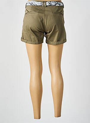 Short fermeture zippée sous rabat boutonné vert LE TEMPS DES CERISES femme