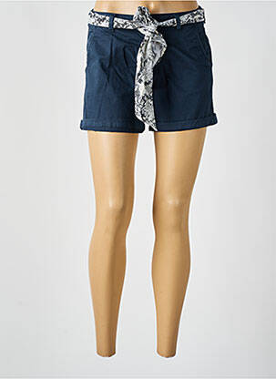 Short fermeture zippée sous rabat boutonné bleu LE TEMPS DES CERISES femme