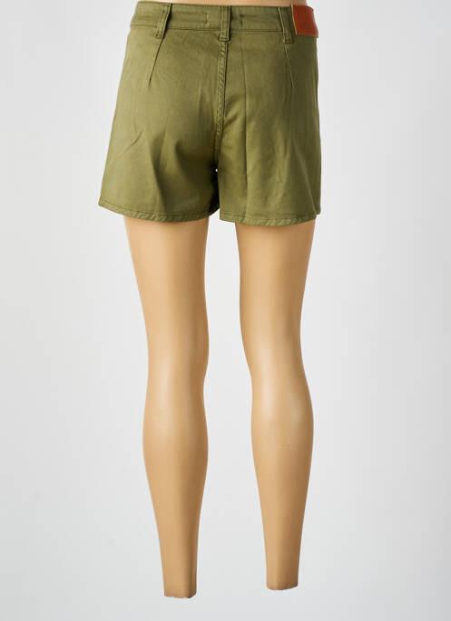 Short fermeture zippée sous rabat boutonné vert PLEASE femme