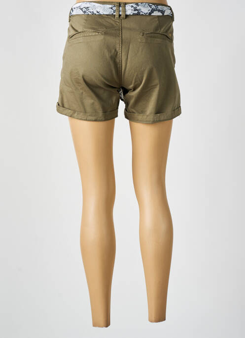 Short fermeture zippée sous rabat boutonné vert LE TEMPS DES CERISES femme