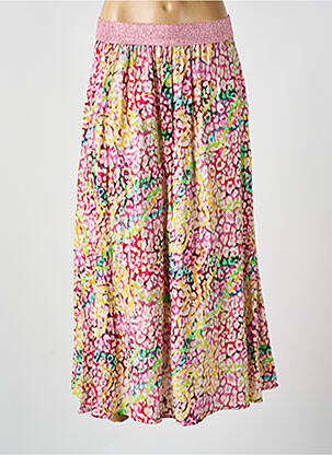 Jupe longue imprimé fantaisie rose PLEASE femme