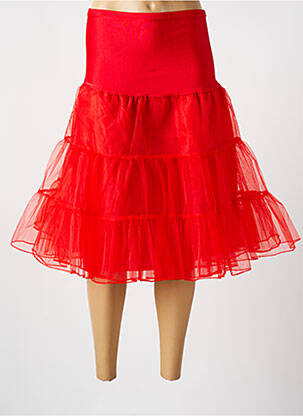 Jupe mi-longue taille haute rouge FOREVER FIFTIES femme