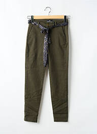 Pantalon chino fermeture zippée sous rabat boutonné taille normale vert FREEMAN T.PORTER femme