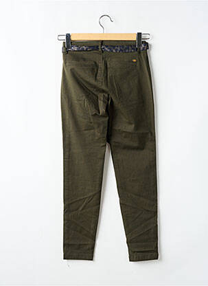 Pantalon chino fermeture zippée sous rabat boutonné taille normale vert FREEMAN T.PORTER femme
