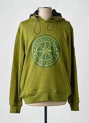 Sweat-shirt à capuche vert DOUBLEHOOD pour homme seconde vue