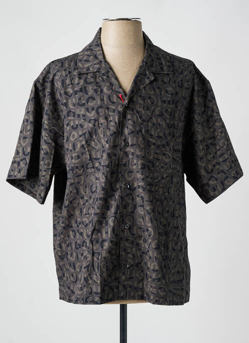 Chemise manches courtes poches marron HUGO homme