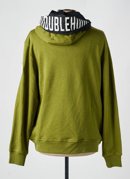 Sweat-shirt à capuche tissage jersey manches longues vert DOUBLEHOOD homme