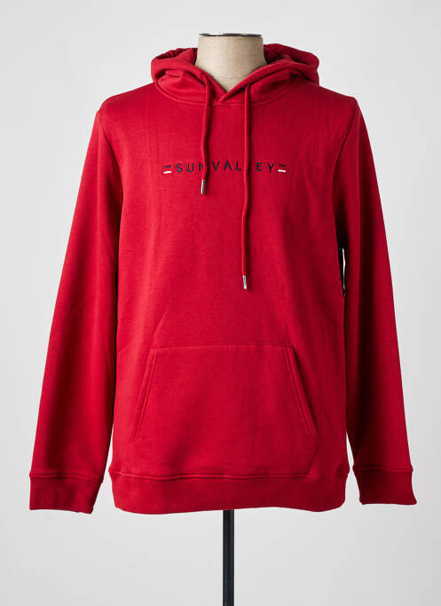 Sweat-shirt à capuche rouge SUN VALLEY pour homme