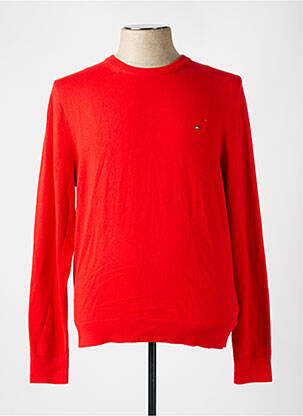 Pull col roulé coupe droite manches longues rouge TOMMY HILFIGER homme