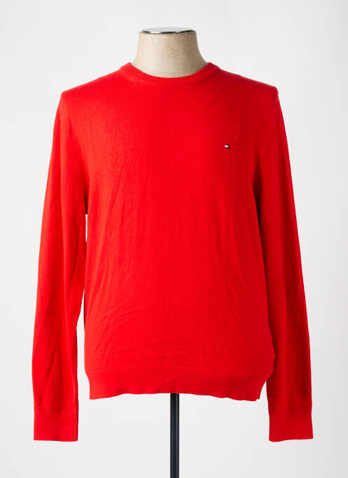 Pull col roulé coupe droite manches longues rouge TOMMY HILFIGER homme