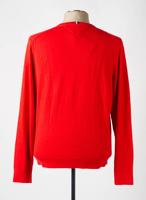 Pull col roulé coupe droite manches longues rouge TOMMY HILFIGER homme