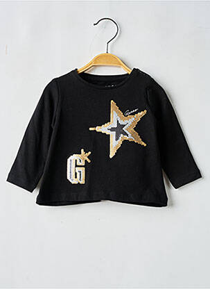 T-shirt coupe droite manches longues noir GUESS fille