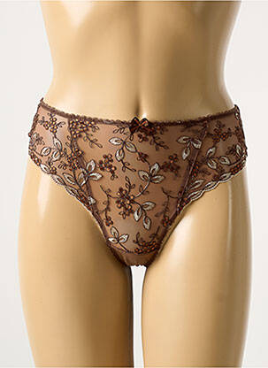Tanga stretch marron FANTASIE femme
