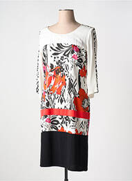 Robe mi-longue manches 3/4 manches 3/4 blanc PAUSE CAFE femme