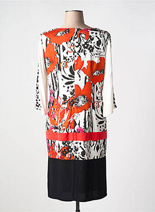 Robe mi-longue manches 3/4 manches 3/4 blanc PAUSE CAFE femme