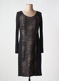 Robe mi-longue manches longues manches longues noir PAUSE CAFE femme