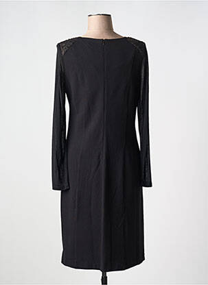 Robe mi-longue manches longues manches longues noir PAUSE CAFE femme