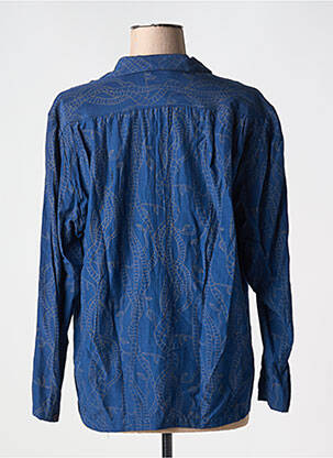 Chemisier coupe cintrée manches longues bleu JOUSSE femme