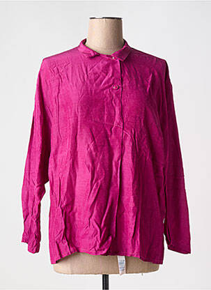 Blouse tissage popeline manches longues violet JOUSSE femme