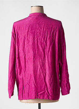 Blouse tissage popeline manches longues violet JOUSSE femme