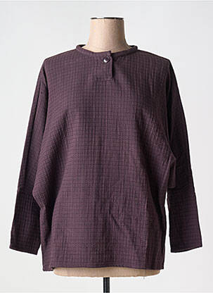 Blouse col rond manches longues marron JOUSSE femme
