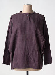 Blouse col rond manches longues marron JOUSSE femme
