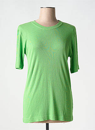 T-shirt stretch manches courtes vert LE COMTE femme