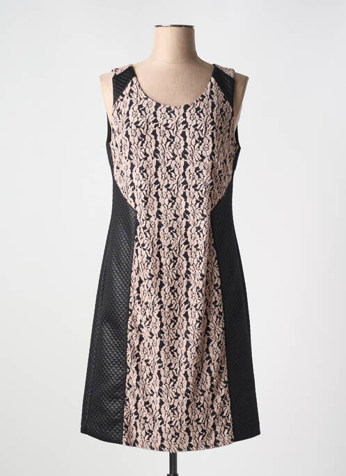 Robe mi-longue imprimé fantaisie sans manche noir PAUSE CAFE femme