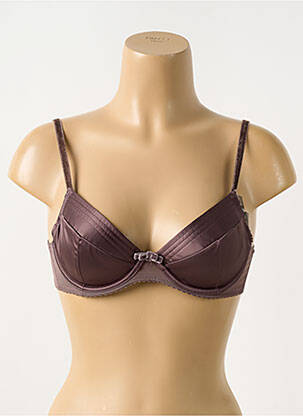Soutien-gorge effet matière satinée haut soutien-gorge emboitant marron HUIT femme