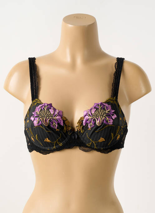 Soutien-gorge tissage dentelle haut soutien-gorge emboitant noir LISE CHARMEL femme