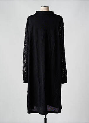 Robe mi-longue manches longues manches longues noir ZHENZI femme
